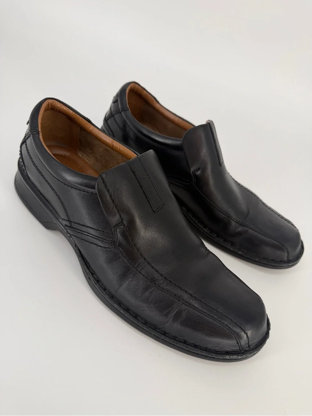 Clarks Escalade Step Leather Comfort Loafers 13 Airline Crew Business Casual